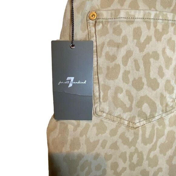 7 For All Mankind Gwenevere Cheetah print neutral super skinny jeans 31 $189 ret - Picture 4 of 9